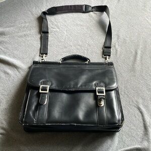 McKlein Black Leather (?) Messenger/Laptop/Business bag